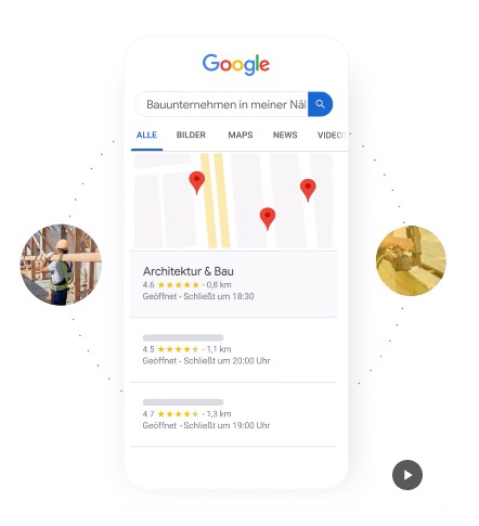 Bild zeigt Beispiel eine Google Unternehmensprofils